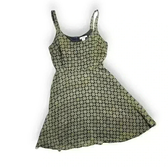 Bar III Dresses & Skirts - Womens Black and Yellow Moissanite Skater Sleeveless Dress Size Small by Bar III